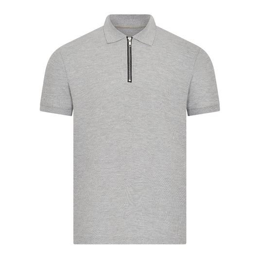 Silverstone Grey Luxe Zip-Up Polo Shirt - Gorvelo