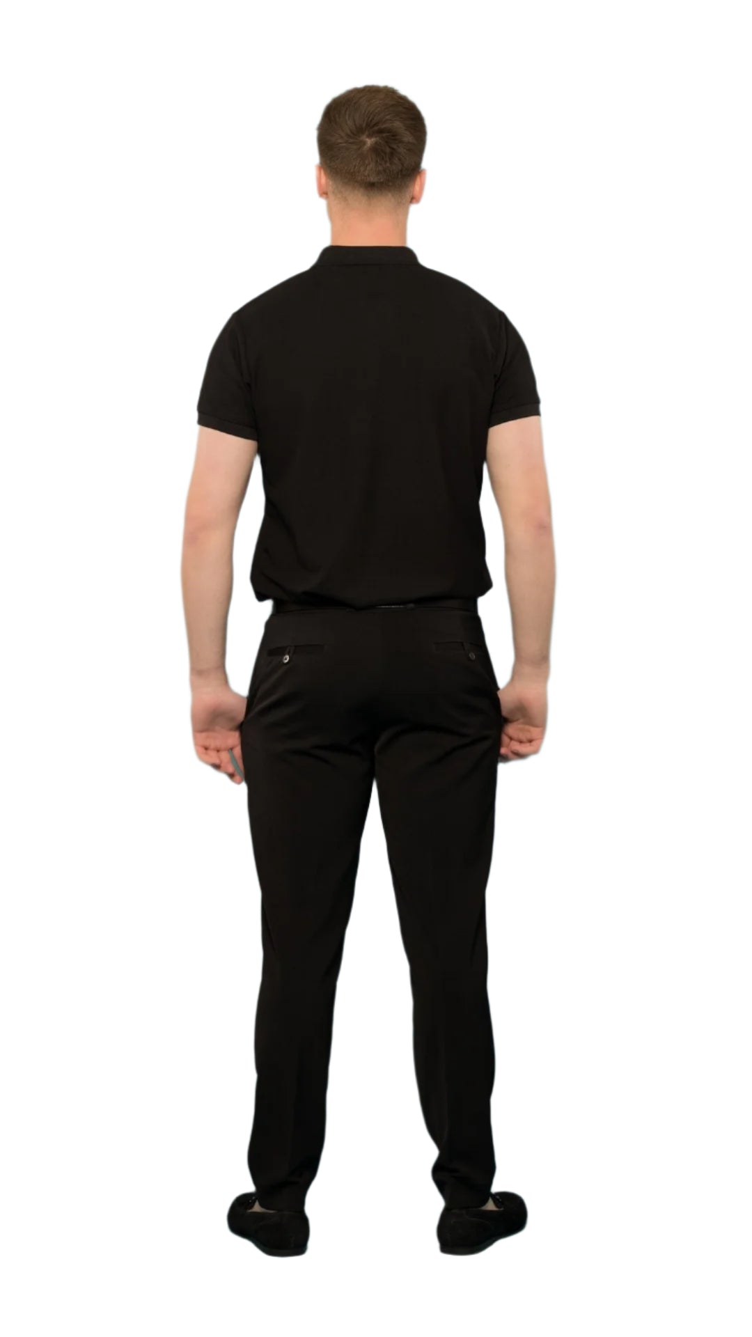 Obsidian Black Luxe Zip-Up Polo Shirt - Gorvelo