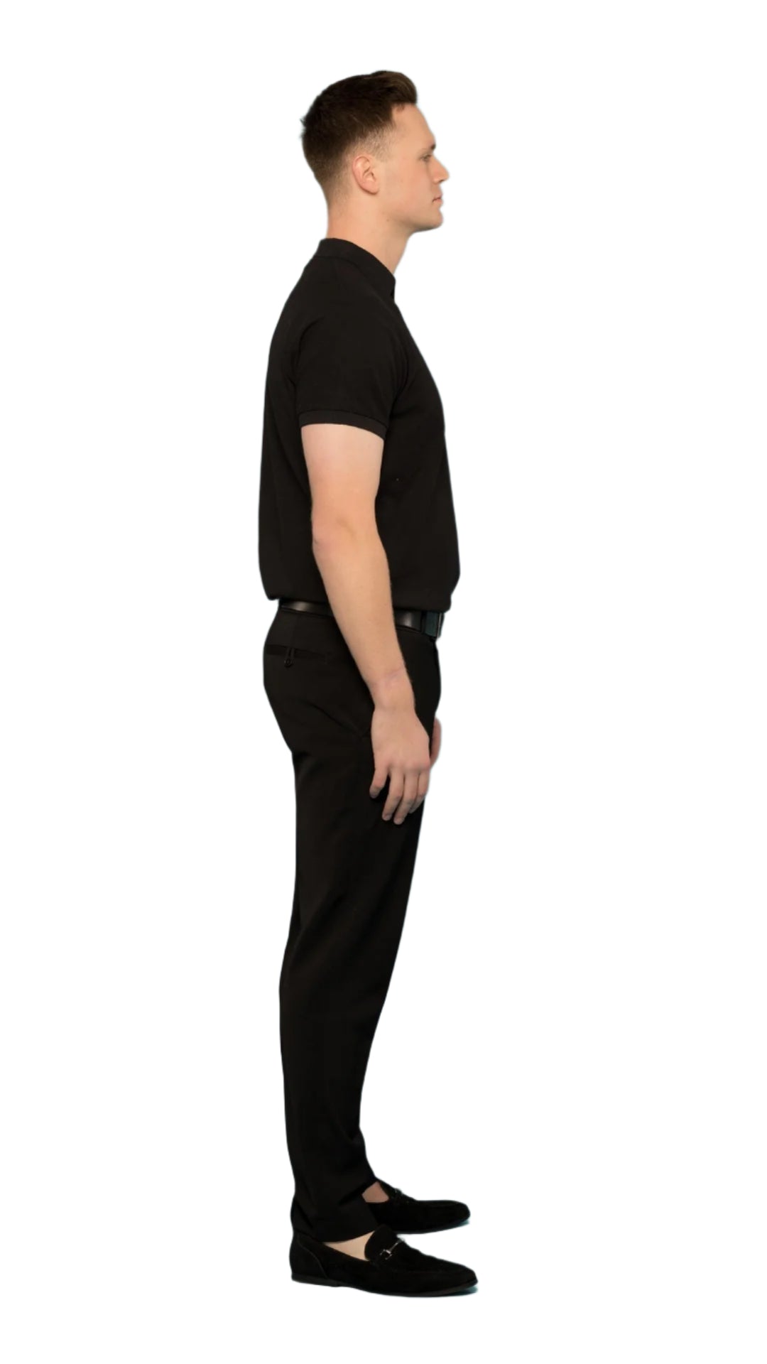 Obsidian Black Luxe Zip-Up Polo Shirt - Gorvelo