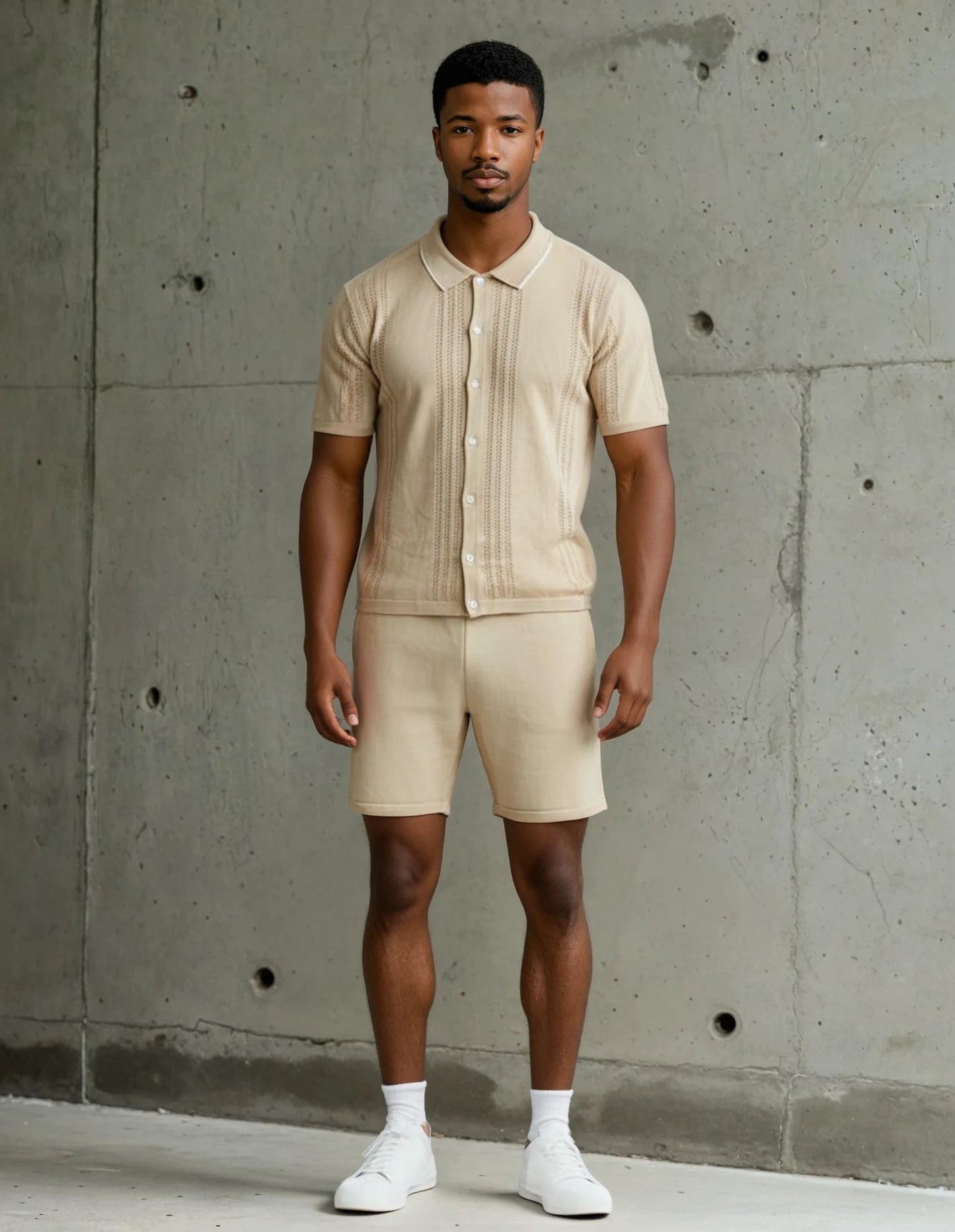 Dune Knit Shirt And Short Set