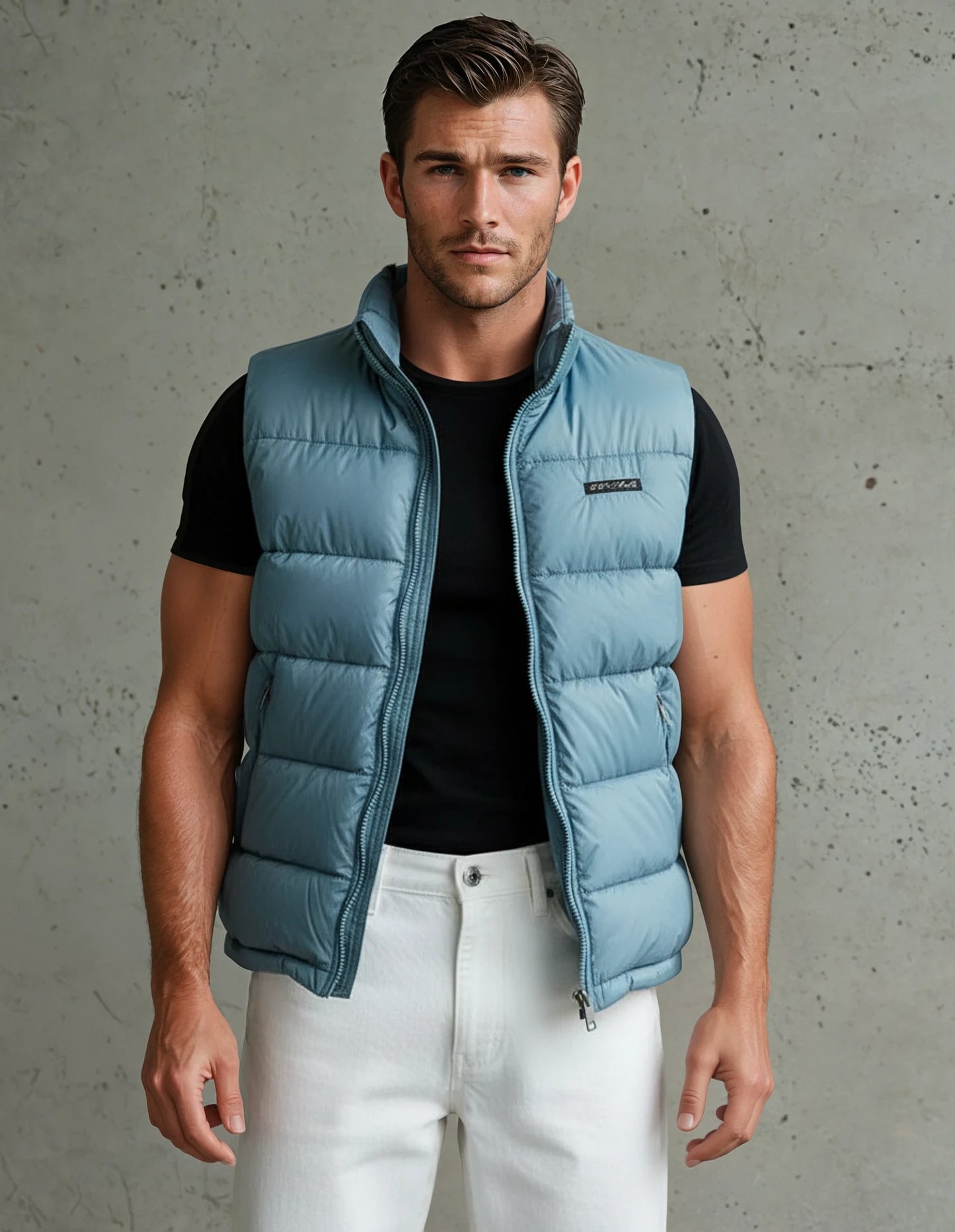 Arctic Crest Winter Gilet In Sea Blue