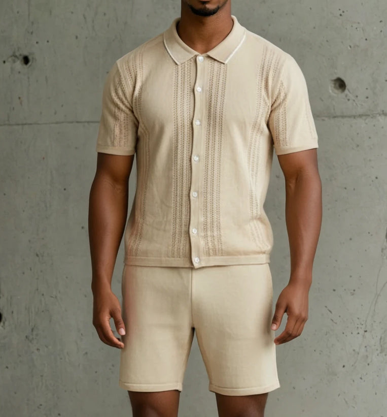 Dune Knit Shirt And Short Set