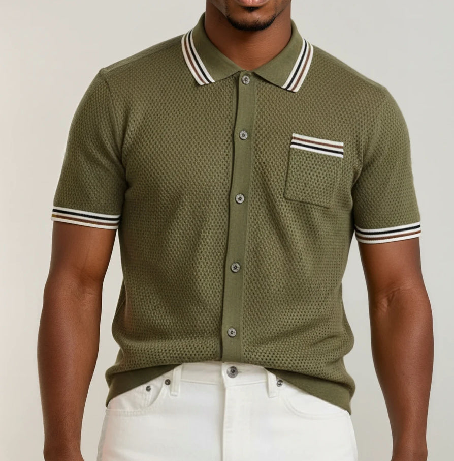 Verdant Mesh Summer Button Up Shirt