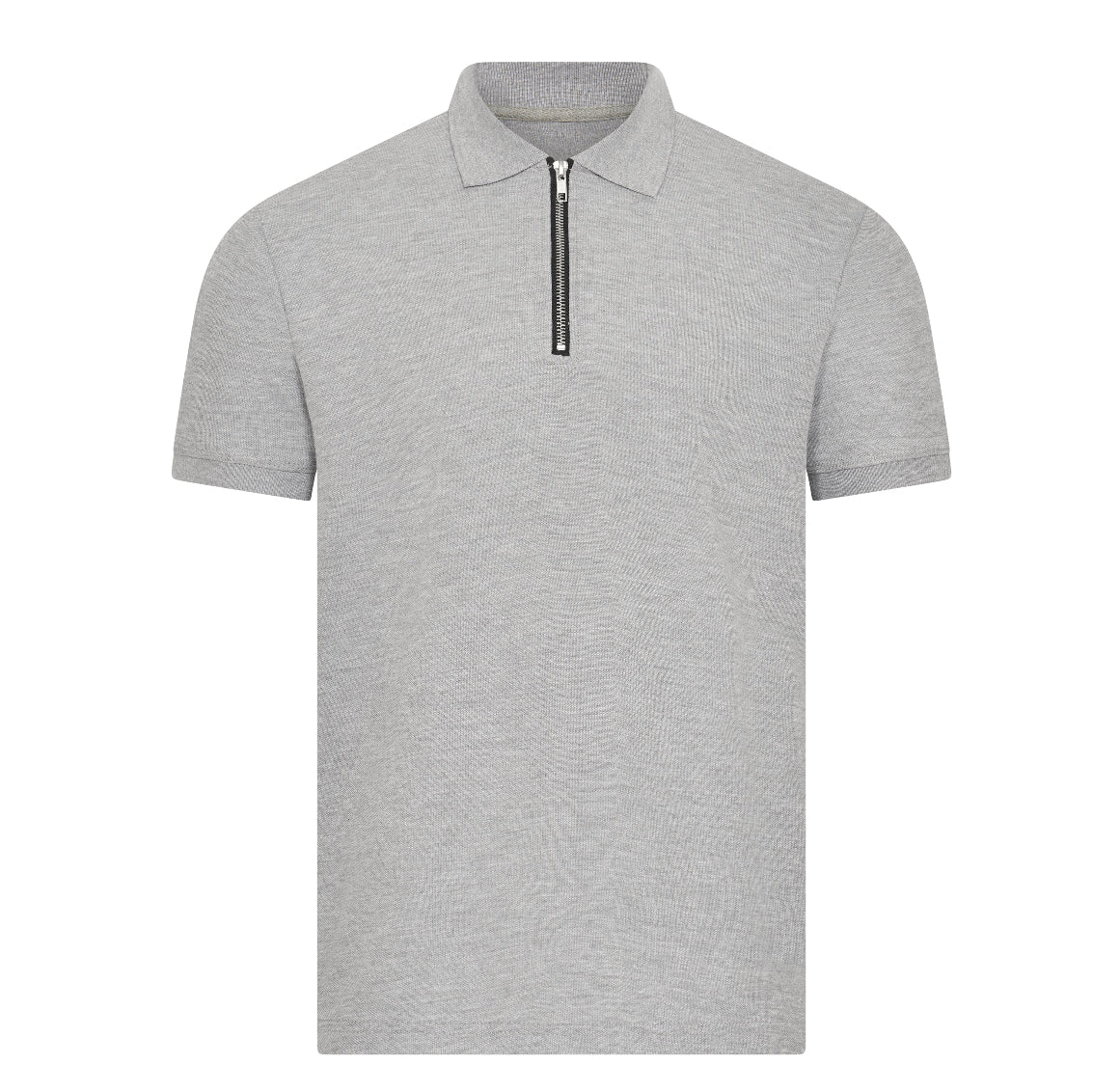 Silverstone Grey Luxe Zip-Up Polo Shirt - Gorvelo